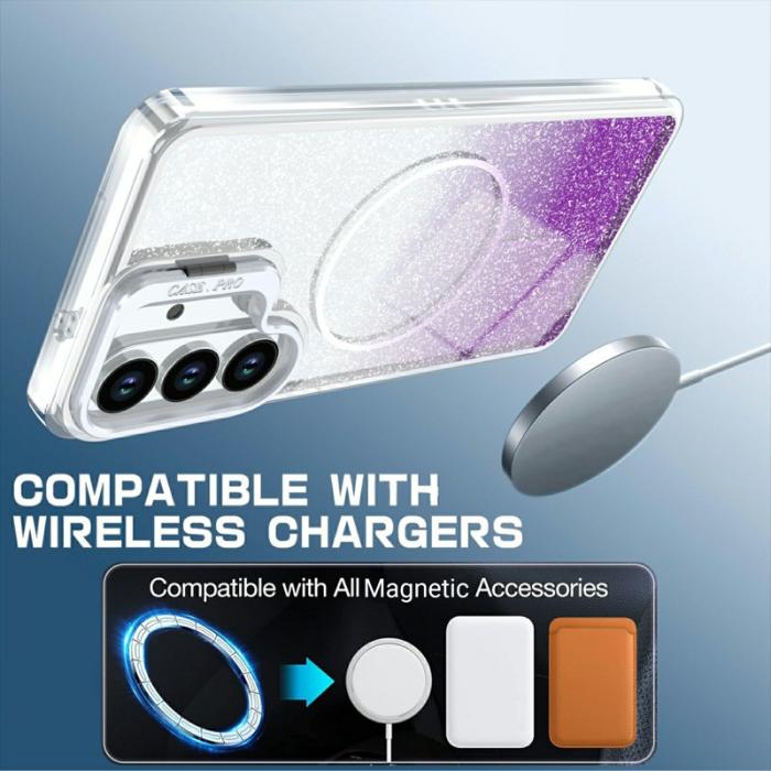 OEM - Mobilskal för Samsung Galaxy S26 Magnetiskt Glitter Shockproof TPU - Lila