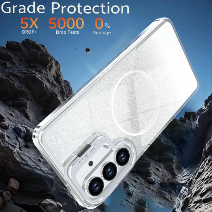 OEM - Mobilskal för Samsung Galaxy S26 Magnetiskt Glitter Shockproof TPU - Vit
