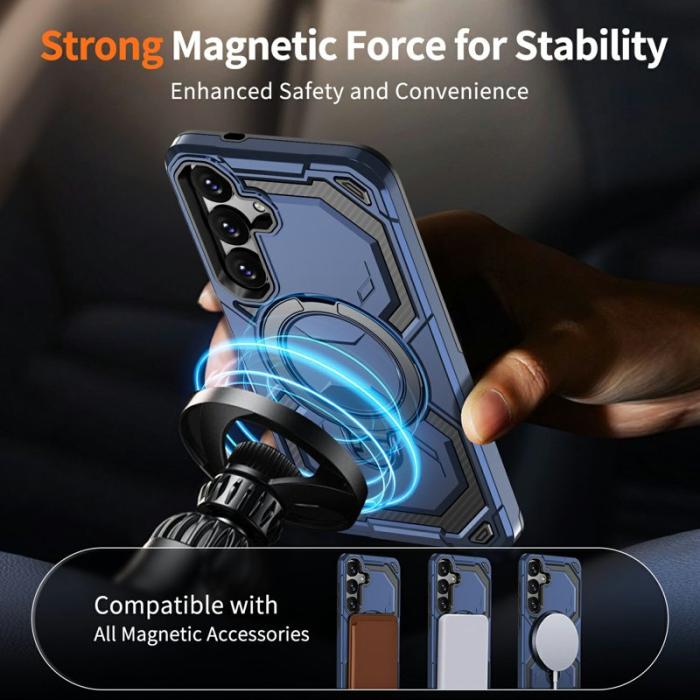 OEM - Mobilskal för Samsung Galaxy S26 Plus Magnetiskt Ring Kickstand PC + TPU - Blå