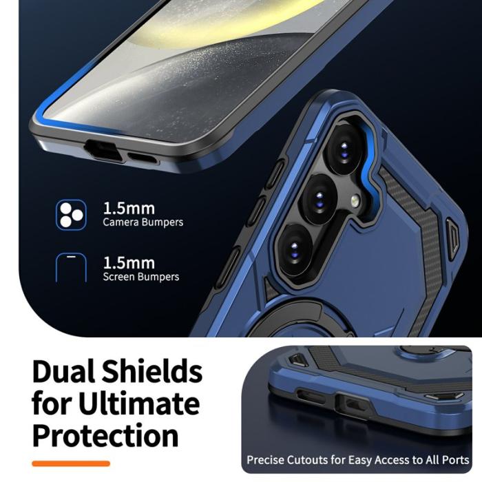 OEM - Mobilskal för Samsung Galaxy S26 Plus Magnetiskt Ring Kickstand PC + TPU - Blå