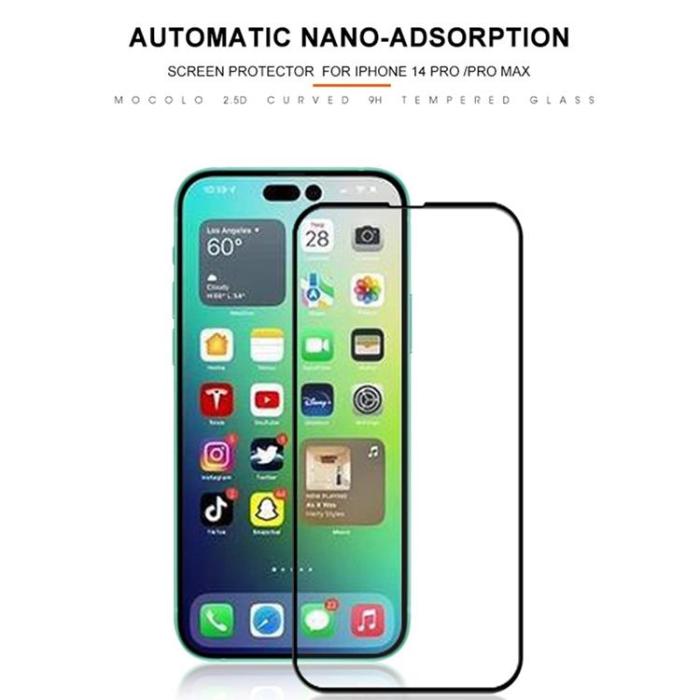 Mocolo - MOCOLO iPhone 14 Plus Härdat Glas Skärmskydd Full Glue HD - Svart