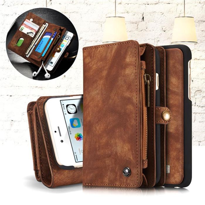 Caseme - CASEME 008 iPhone 6s Plånboksfodral Retro Konstläder Multi-slot Brun