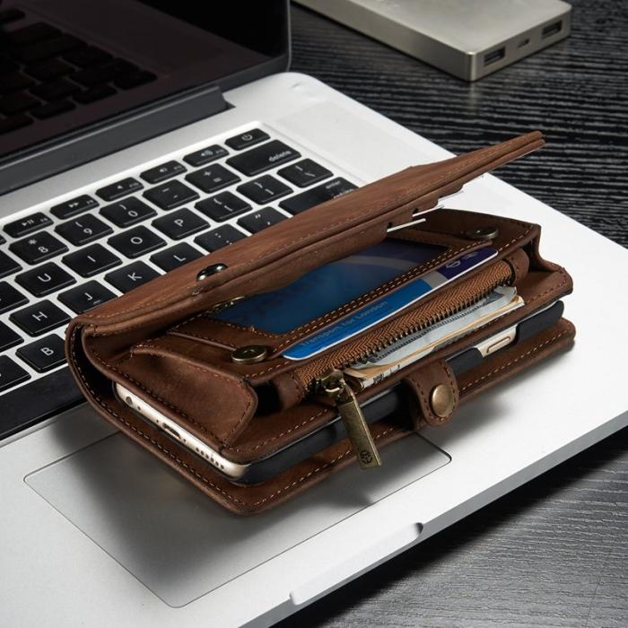 Caseme - CASEME 008 iPhone 6s Plånboksfodral Retro Konstläder Multi-slot Brun