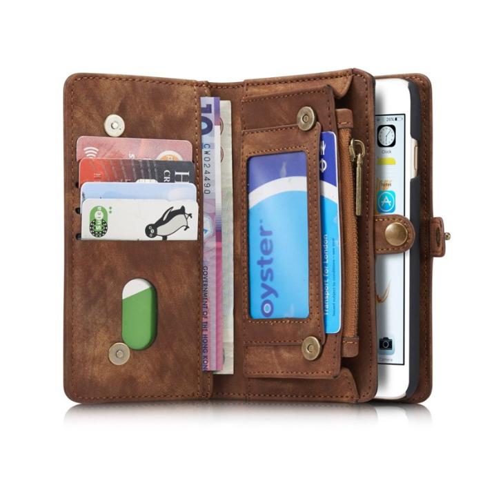 Caseme - CASEME 008 iPhone 6s Plånboksfodral Retro Konstläder Multi-slot Brun