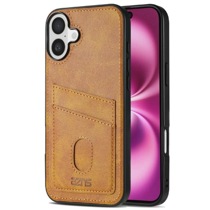 AZNS - AZNS K1 Series iPhone 16 Plus Fodral KonstLäder - Brun