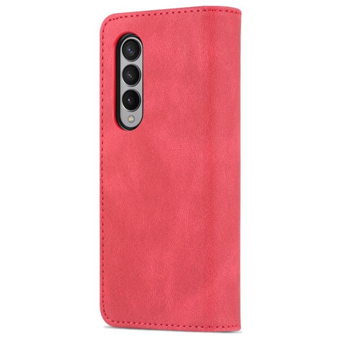 AZNS - AZNS Samsung Galaxy Z Fold3 Plånboksfodral Konstläder - Röd
