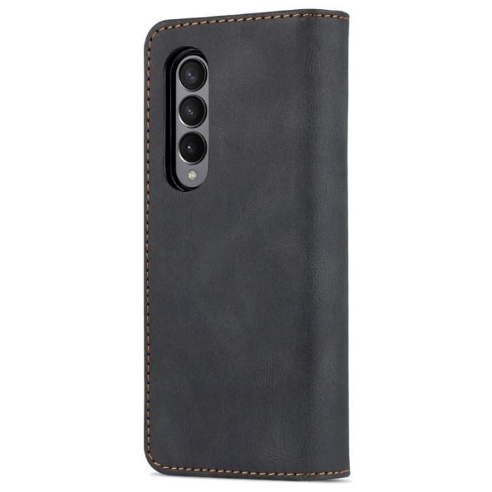 AZNS - AZNS Samsung Galaxy Z Fold3 Plånboksfodral Konstläder - Svart