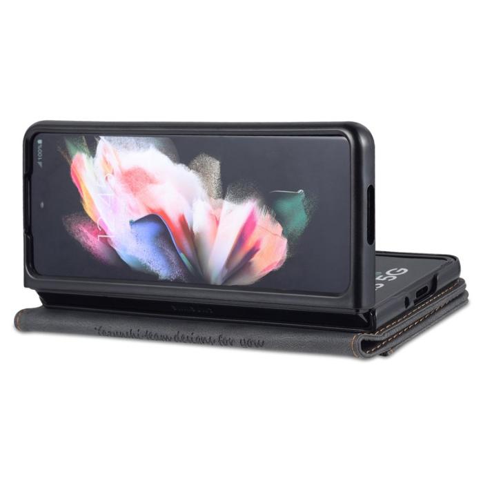AZNS - AZNS Samsung Galaxy Z Fold3 Plånboksfodral Konstläder - Svart
