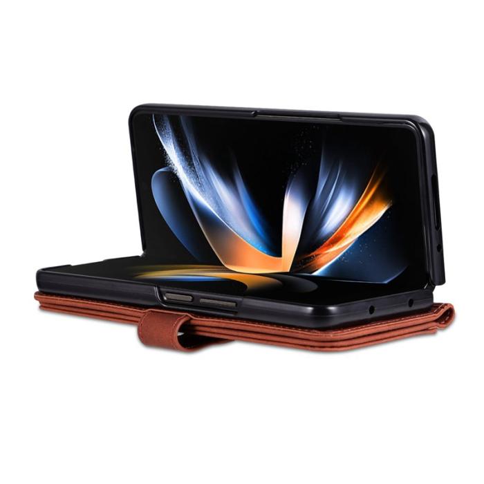 AZNS - AZNS Samsung Galaxy Z Fold4 5G Plånboksfodral Konstläder - Brun