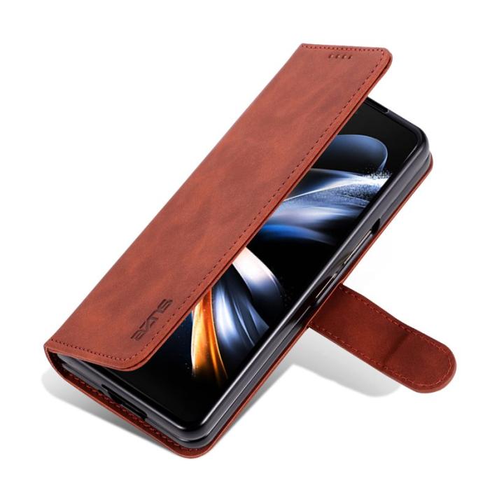 AZNS - AZNS Samsung Galaxy Z Fold4 5G Plånboksfodral Konstläder - Brun
