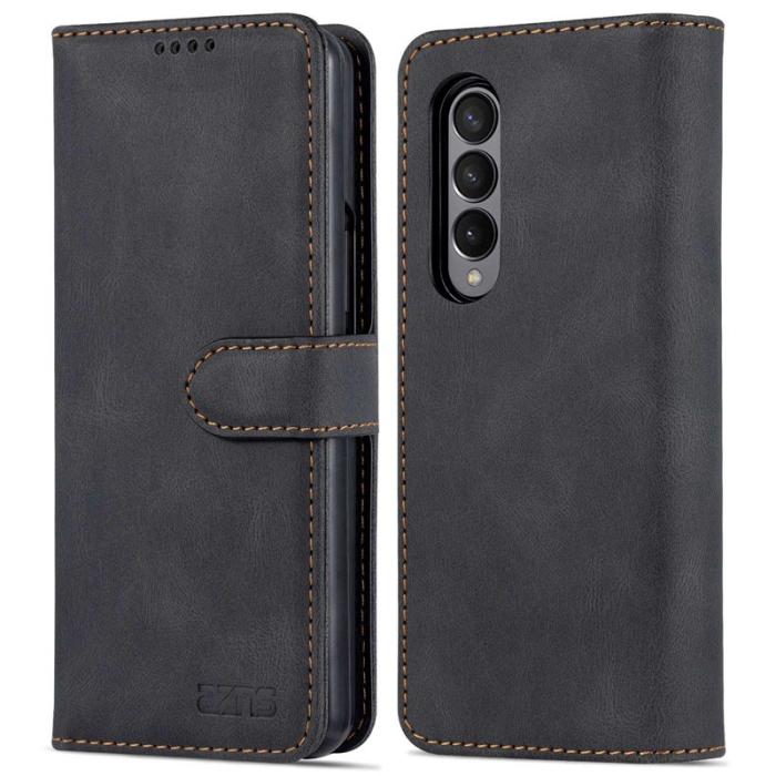 AZNS - AZNS Samsung Galaxy Z Fold4 5G Plånboksfodral Konstläder - Svart