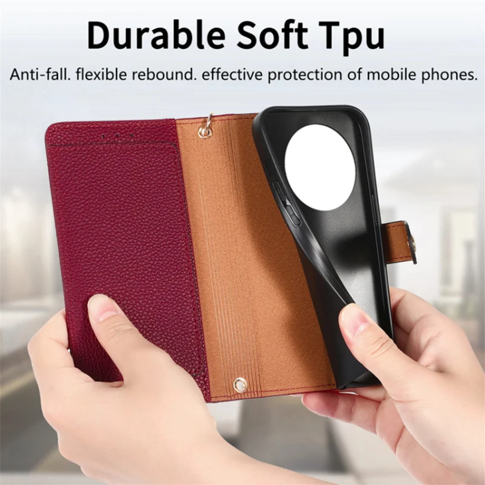 A-One Brand - Xiaomi 15 Ultra Plånboksfodral RFID Blocking Zipper - Röd