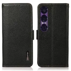 KHAZNEH - KHAZNEH Sony Xperia 1 VII Pl&aring;nboksfodral RFID &Auml;kta l&auml;der - Svart