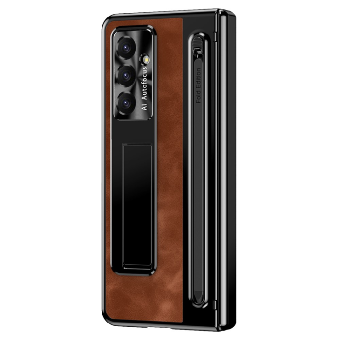 A-One Brand - Galaxy Z Fold 7 Mobilskal Kickstand med Stylus - Brun