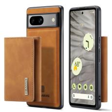 DG.MING - DG.MING Konstl&auml;der Pl&aring;nboksfodral f&ouml;r Google Pixel 7a Magnetisk Brun