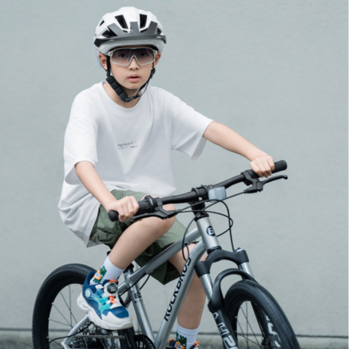 Rockbros - Rockbros LK-67 Cykelhjälm för Barn med Avtagbart Visir 54–58 cm - Vit