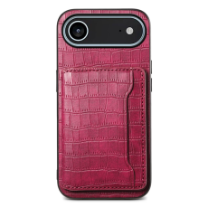 A-One Brand - iPhone 17 Air Mobilskal Korthållare Crocodile - Röd