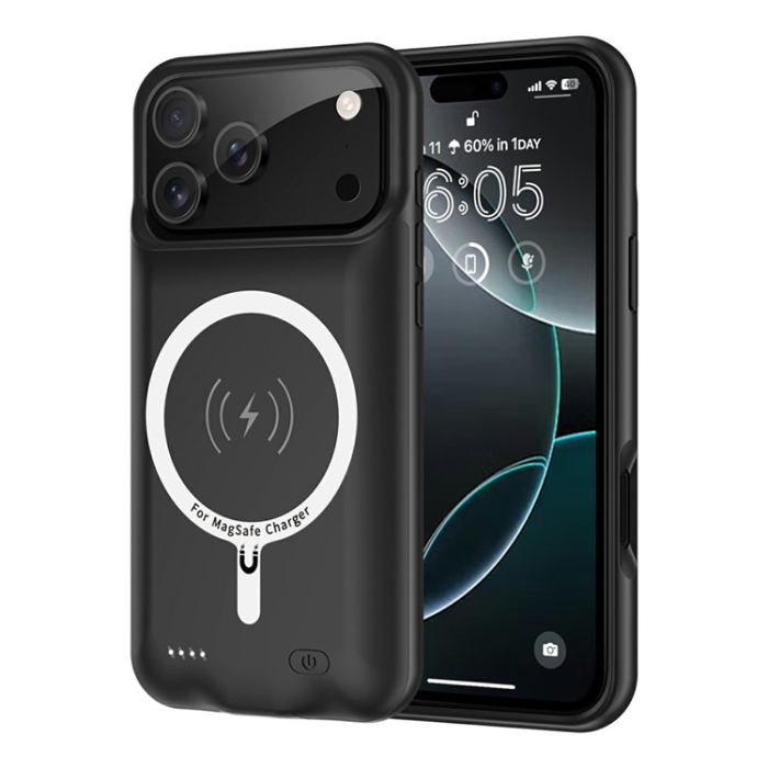 A-One Brand - iPhone 17 Pro Max Batteriskal Magafe 6000mAh - Svart