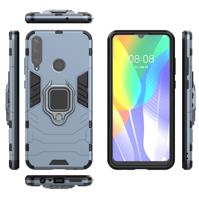 UTGATT5 - Rugged Kickstand Skal till Huawei Y6p - Blå