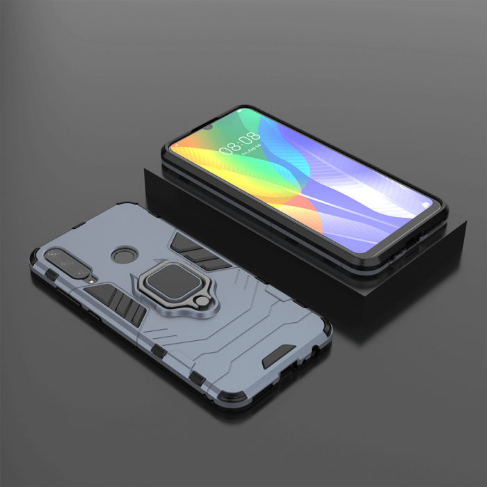 UTGATT5 - Rugged Kickstand Skal till Huawei Y6p - Blå