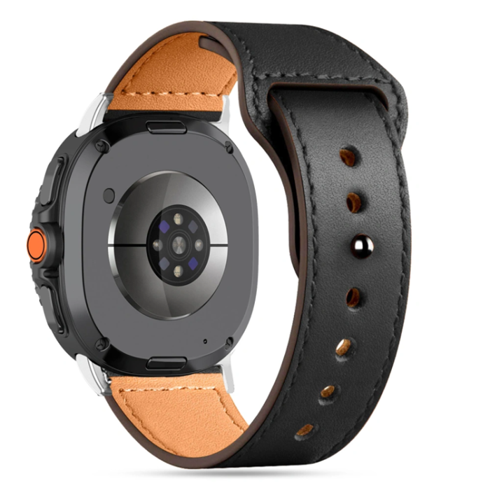 Tech-Protect - Tech-Protect Galaxy Watch 8/Classic (40/44/46mm) Armband Läder Fit - Svart