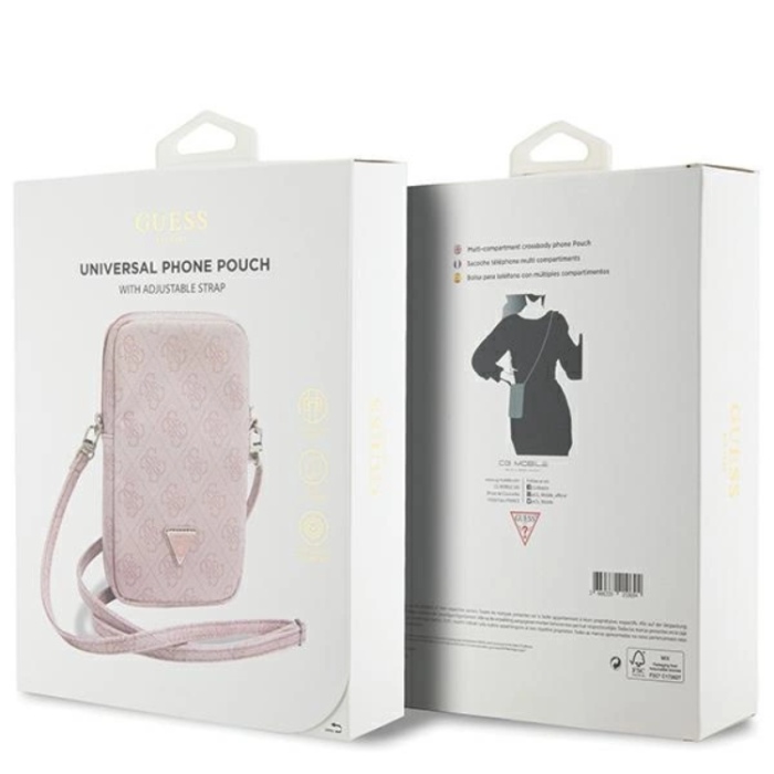 Guess - Guess Mobilväska Zip 4G Triangle - Rosa