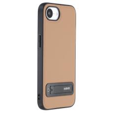 X-Level - X-LEVEL iPhone 16e Fodral Konstl&auml;der belagt TPU med St&auml;ll - Brun
