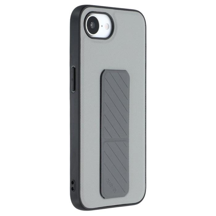 X-Level - X-LEVEL iPhone 16e Fodral med Ställ TPU + PU Skydd - Grå
