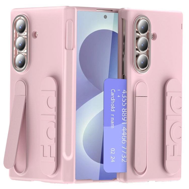 Mobilskal För Galaxy Z Fold 8 Kortfack Kickstand med Skärmskydd - Rosa | 2353 | AlltMobil