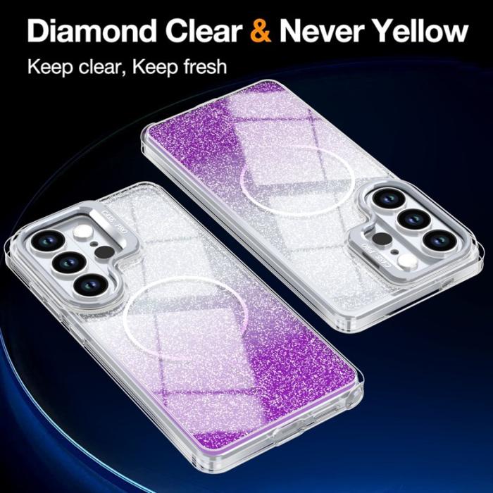 OEM - Samsung Galaxy S26 Ultra Skal Magnetiskt Gradient Glittrigt Skydd - Lila