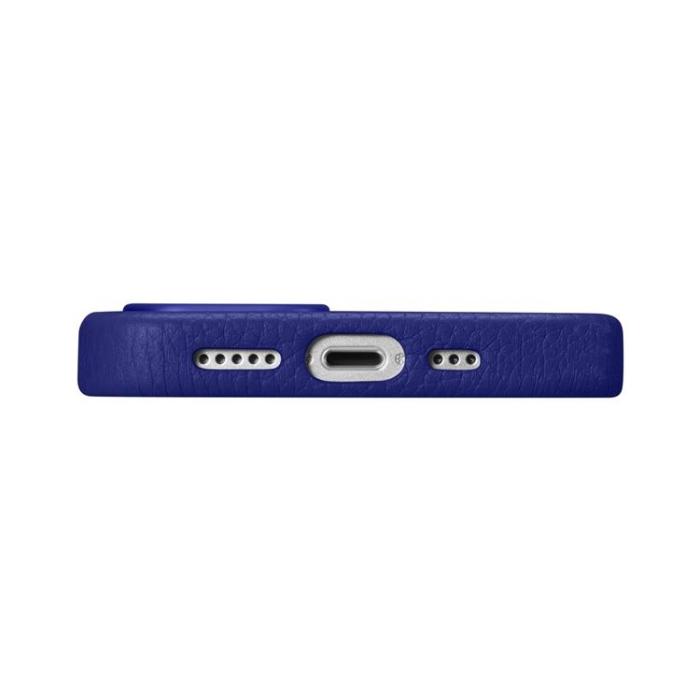 ICARER - iCarer iPhone 14 Pro Skal Magsafe Äkta Läder Litchi Premium - Mörkblå