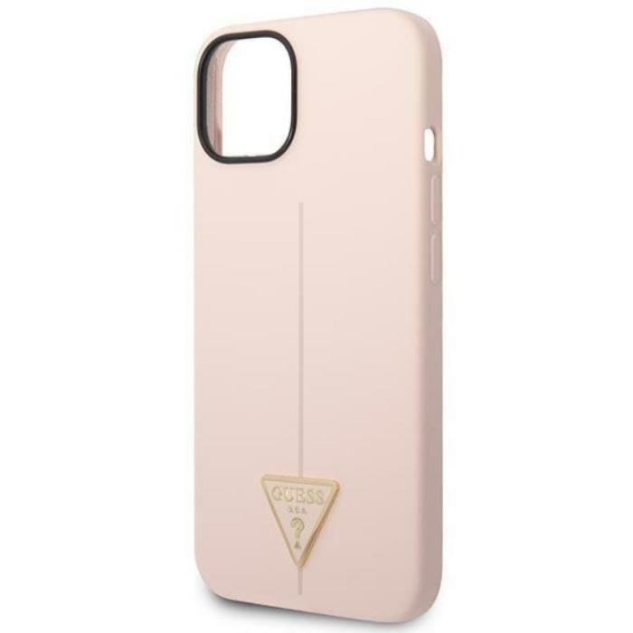 Guess - GUESS iPhone 14 Plus Skal Silicone Triangle - Rosa