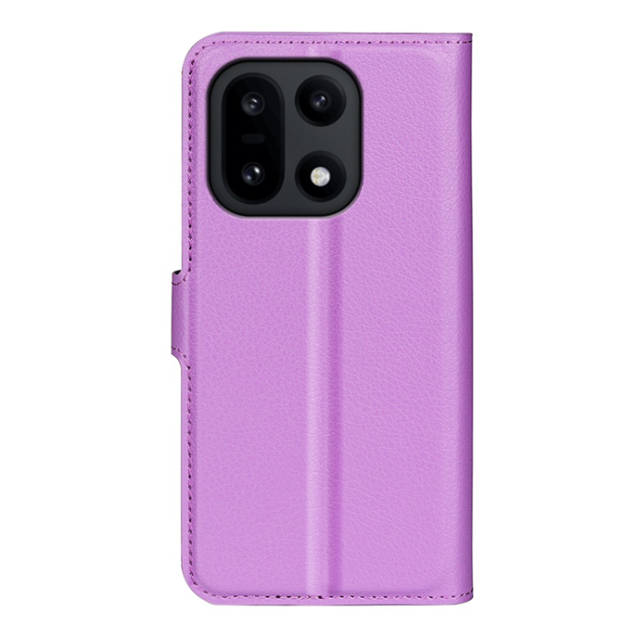 Amorus - AMORUS OnePlus 15 Plånboksfodral Litchi Shockproof - Lila