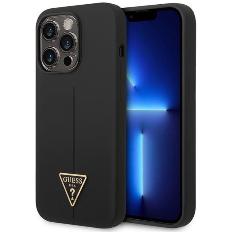 GUESS iPhone 14 Pro Skal Silicone Triangle - Svart | 2353 | AlltMobil