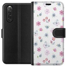 iSecrets - Plånboksfodral till Sony Xperia 10 V med Blommor och fjärillar