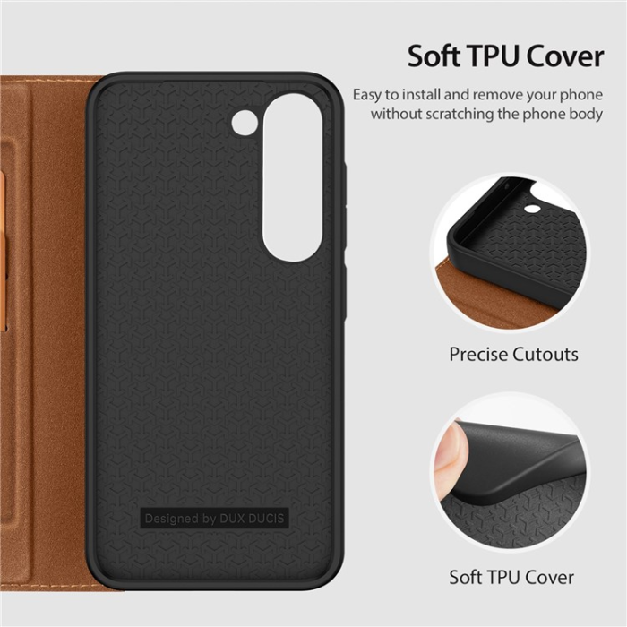 Dux Ducis - Dux Ducis Galaxy S23 Plånboksfodral Skin X2 Magnetic - Brun