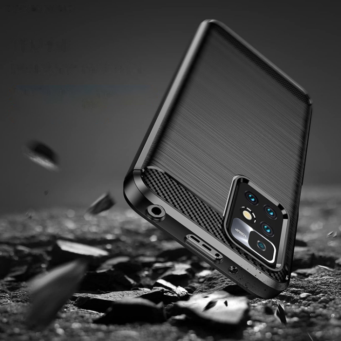 OEM - Xiaomi Redmi 10 4G (2021/2022) Skal Carbon Flexible - Svart