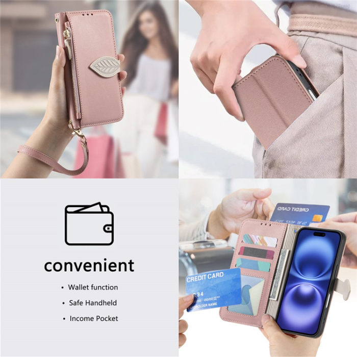 A-One Brand - iPhone Air Plånboksfodral Leaf Magnetiskt Spänne Konstläder