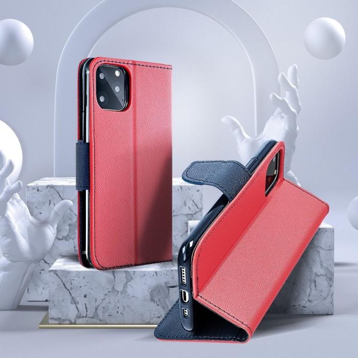 OEM - Galaxy S22 Plus Plånboksfodral Fancy Eco Läder - Röd