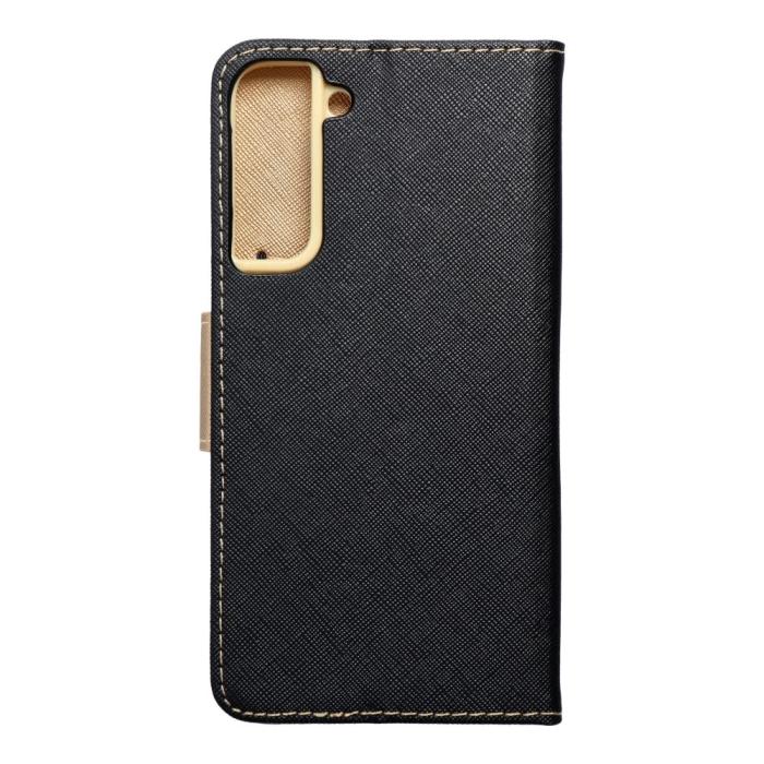 OEM - Galaxy S22 Plus Plånboksfodral Fancy Eco Läder - Svart/- Guld