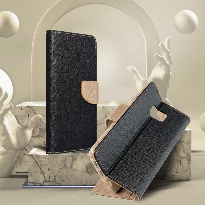 OEM - Galaxy S22 Plus Plånboksfodral Fancy Eco Läder - Svart/- Guld