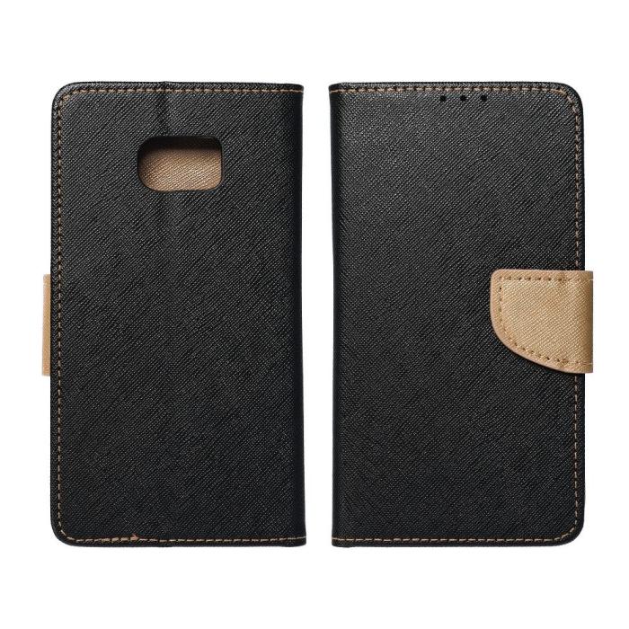 OEM - Galaxy S22 Plus Plånboksfodral Fancy Eco Läder - Svart/- Guld