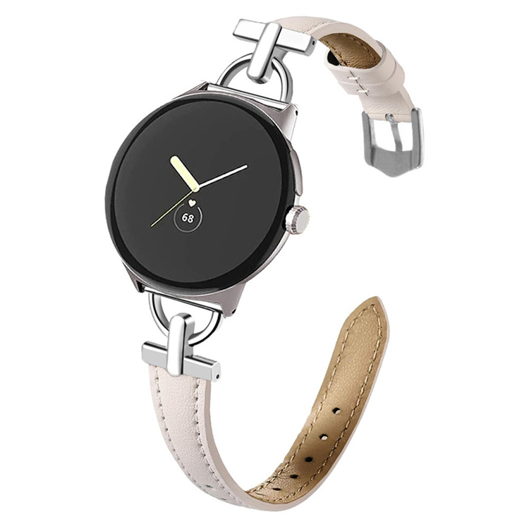 Google Pixel Watch 2/3 (41mm) Armband Äkta Cow Läder - Rosa | 5122 | AlltMobil