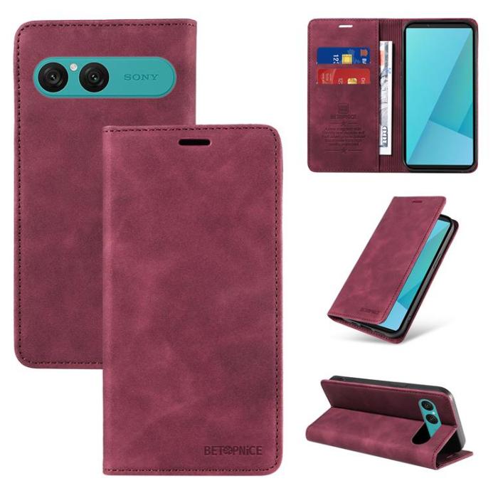 BETOPNICE - BETOPNICE Sony Xperia 10 VII Plånboksfodral RFID - Röd