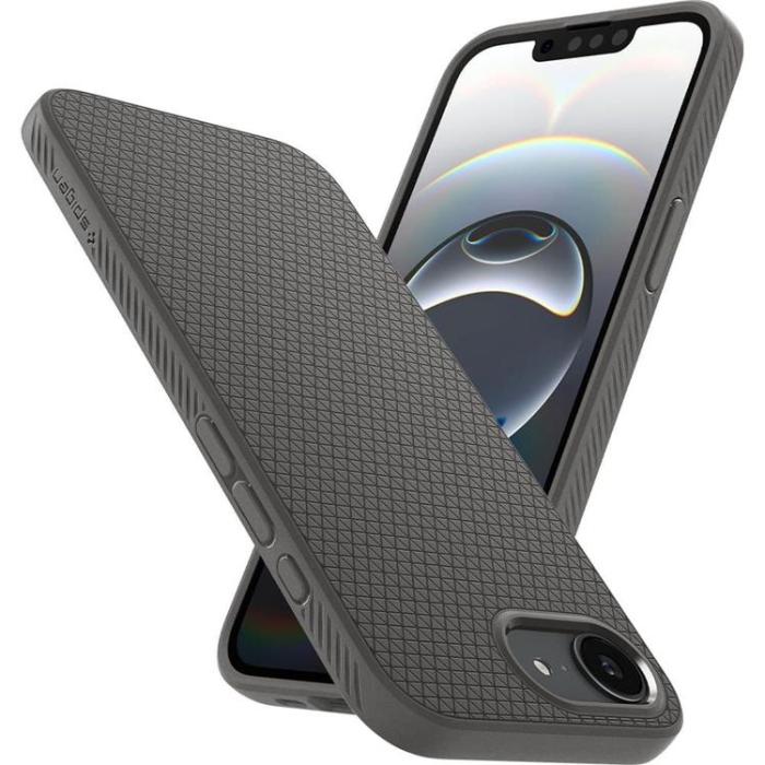 Spigen - Spigen iPhone 16e Mobilskal Liquid Air - Marble Grå