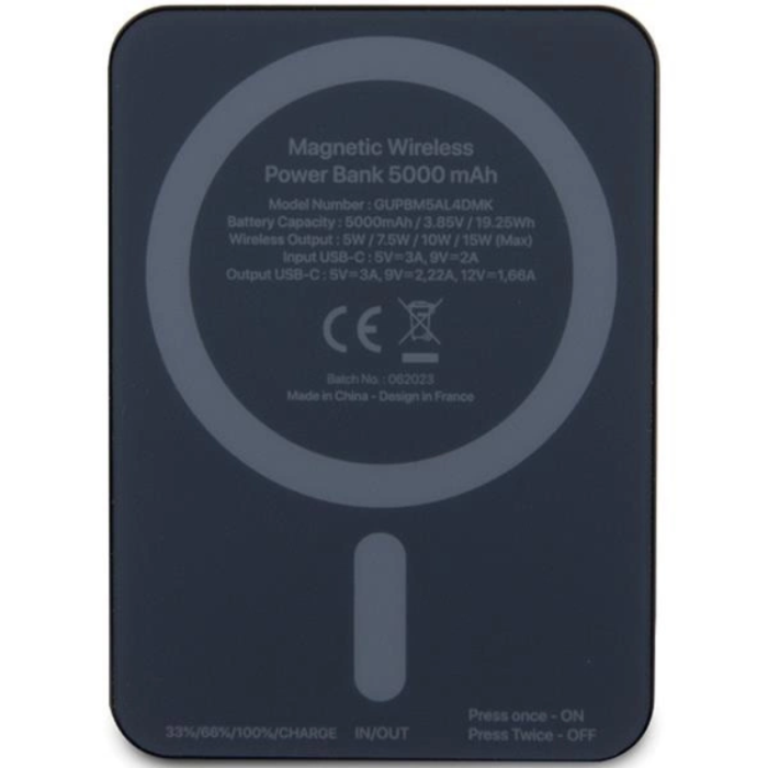 Guess - Guess Magsafe Powerbank 5000mAh 15W 4G Strassed Metal Logo - Guld