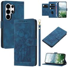 OEM - Tulip Samsung Galaxy S26 Ultra Fodral &Auml;kta L&auml;der - Bl&aring;