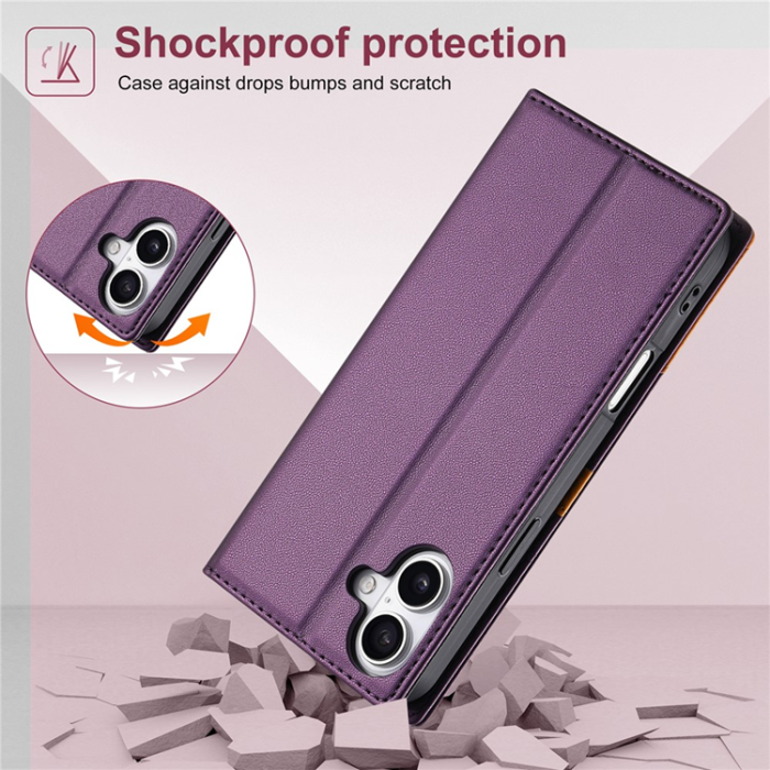 N.BEKUS - N.BEKUS iPhone 17 Plånboksfodral RFID Blocking P3 - Lila