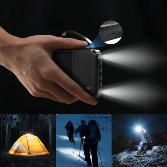 Wozinsky - Wozinsky Powerbank W11-B 10000mAh 10W med Inbyggda Kablar