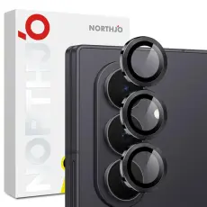 NORTHJO - NORTHJO Kameralinsskydd H&auml;rdat glas F&ouml;r Galaxy Z Fold 8 Metal Ring - Svart